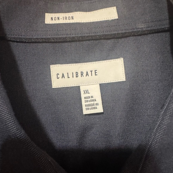 Calibrate Non-Iron Men's Short Sleeve Button-Up Shirt XXL Blue - Picture 2 of 3